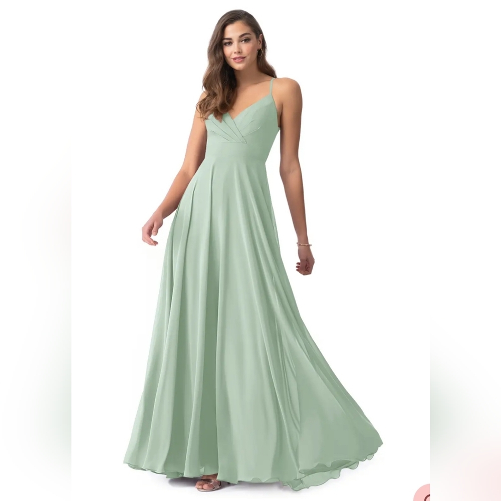 Azazie Avelina Size 12 Agave Bridesmaid Dress